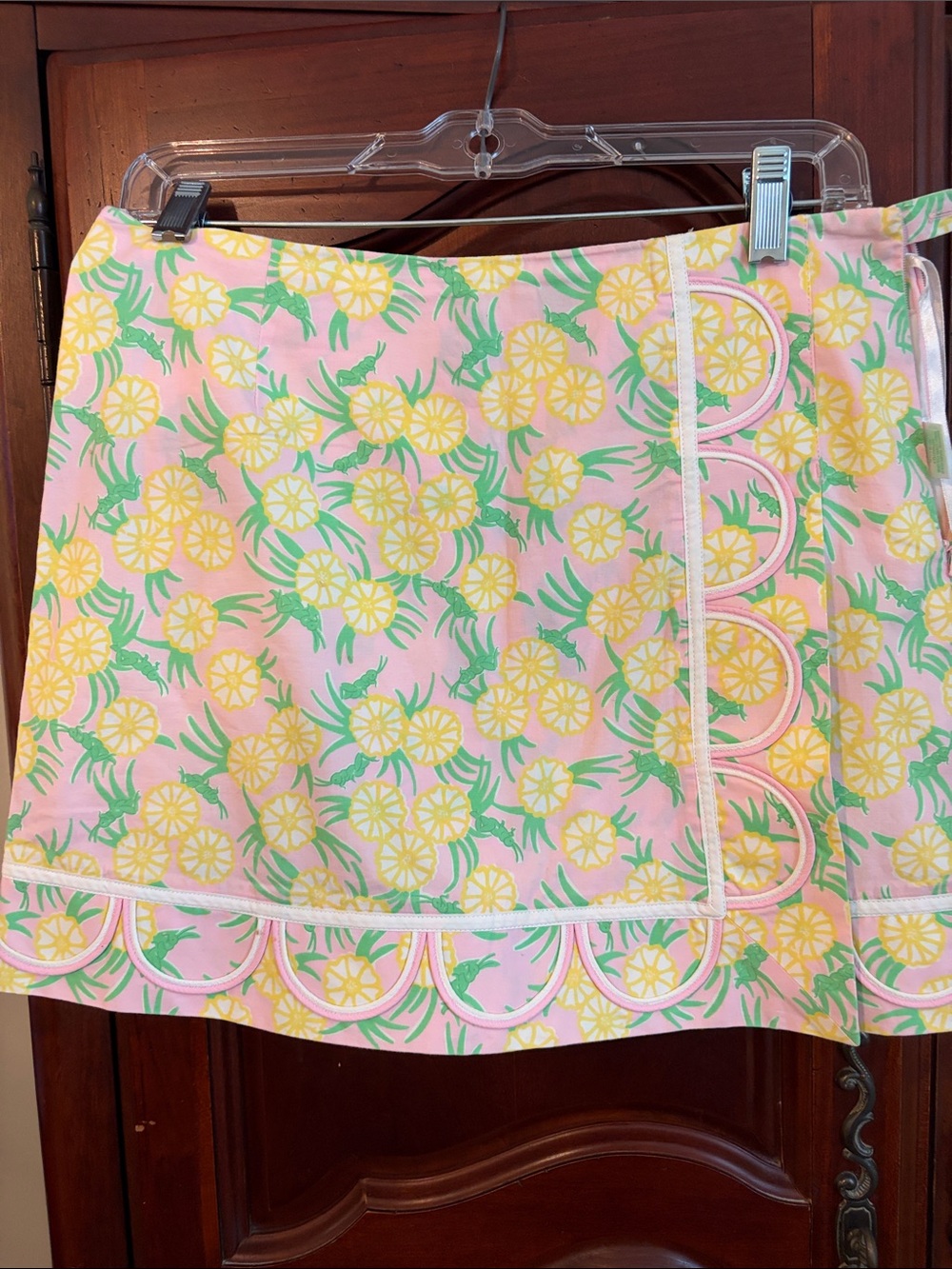 Lilly Pulitzer Pink Pineapple Print Scallop-Trim Skort Vintage - Picture 1 of 7